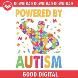 powered by autism strong awareness puzzle svg