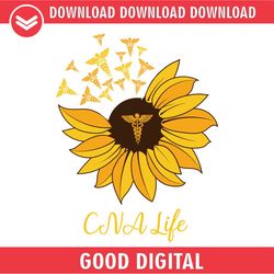 cna life medical logo sunflower nurse day svg