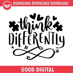 think differently love autism awareness puzzle svg