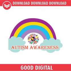 autism awareness rainbow sunflower svg