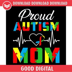 proud autism mom heartbeat puzzle svg