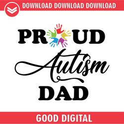 proud autism dad rainbow hand puzzle svg