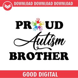 proud autism brother rainbow hand puzzle svg