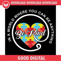 be kind rainbow autism awareness puzzle heart svg