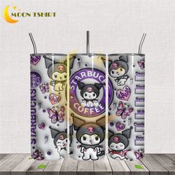 kawaii 3d kuromi starbucks coffee tumbler wrap png