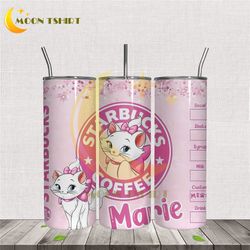 marie aristocats starbucks coffee tumbler wrap png