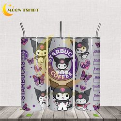 kuromi starbucks coffee design 20oz tumbler wrap png