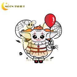 baby yoda pennywise grogu halloween costume svg