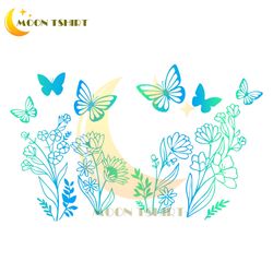 butterfly floral full wrap svg