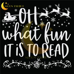 oh what fun it is to read svg, christmas book svg, book tree svg, christmas quote svg