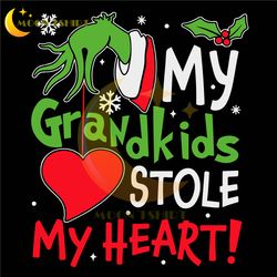 my grandkids stole my heart svg grinchmas file download