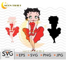 betty boop svg, easy cut, layered by color, betty boop png, instant download, betty boop svg 4, svg, cricut cut file, si