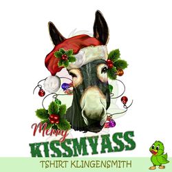 merry kissmyass donkey png sublimation design, christmas donkey png, christmas animal png, merry christmas png