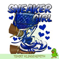 sneaker girl royal blue and white png sublimation design download, black woman hands png, sneaker girl png, sublimate de