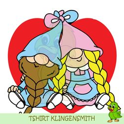 gnomes in love heart valentine svg