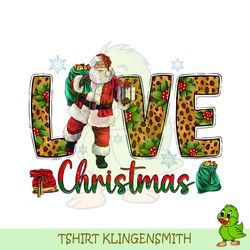 love christmas santa png, santa christmas png, sublimation design, digital download, sublimation, dtg printing