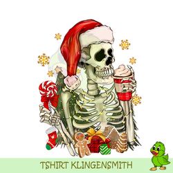 2049075 christmas skeleton and coffee png sublimation design, merry christmas clipart, christmas skeleton png, skeleton