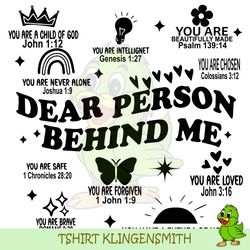 dear person behind me svg, inspirational words svg, dear person trending