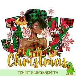 christmas joy black woman png sublimation design, christmas afro sublimation png, christmas joy black fashion woman png