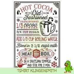 hot cocoa big poster, hot cocoa svg, old fashioned hot cocoa svg, vintage hot cocoa svg, vintage christmas svg, served