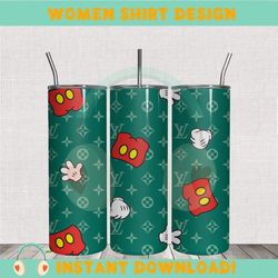 lv x mickey pants and hands design tumbler wrap png