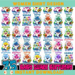 baby shark bundle png files, baby shark clipart, baby shark family png, baby shark birthday png, digital download