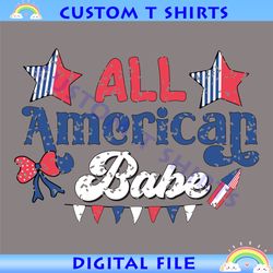 all american babe retro 4th of july svg