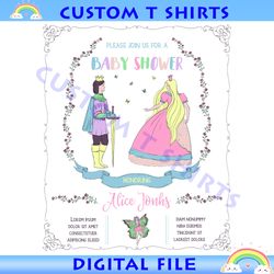 please join us for a baby card cinderella baby shower girl card svg
