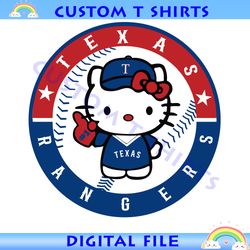 hello kitty texas rangers baseball svg
