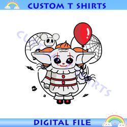 baby yoda pennywise grogu halloween costume svg