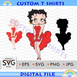 betty boop svg, easy cut, layered by color, betty boop png, instant download, betty boop svg 4, svg, cricut cut file, si