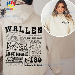 retro wallen western hoodie sweatshirt crewneck,fans gifts vintage wallen cowboy girl hoodie country music shirt double