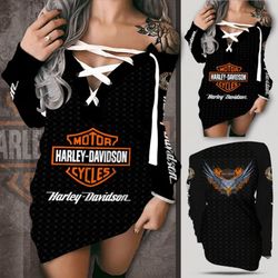 harley davidson criss cross sweatshirt dress sizes s - 3xl nav3003