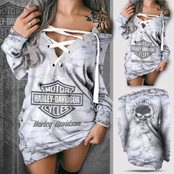 harley davidson criss cross sweatshirt dress sizes s - 3xl ng231209