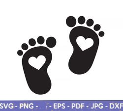 baby footprint, baby feet svg instant download