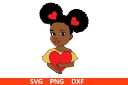 valentines day black svg, afro woman valentine svg, heart svg, puff hair svg, love baby svg, melanin svg, black girl svg