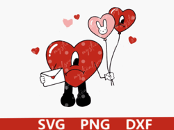 valentine day svg png, bad bunny, cupid, layered svg for cricut, el conejo malo