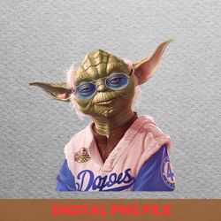 yoda vs los angeles dodgers pitching with power png, yoda png, los angeles dodgers digital png files