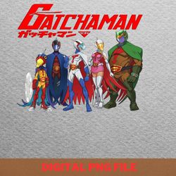 gatchaman humanitarian protectors png, gatchaman png, battle of the planets digital png files