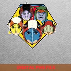 gatchaman relentless crusaders png, gatchaman png, battle of the planets digital png files