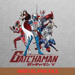 gatchaman unwavering fighters png, gatchaman png, battle of the planets digital png files