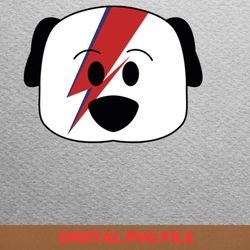 bowie dog - bowie glam rock png, david bowie png, pop art digital png files
