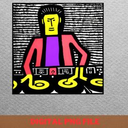 dj on the decks - bowie vinyl record png, david bowie png, pop art digital png files