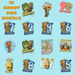 15 baby groot png bundle, baby groot layered digital file, baby groot png bundle digital download