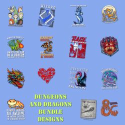15 dungeons and dragons png bundle, dungeons and dragons layered digital file, dungeons and dragons png bundle digital