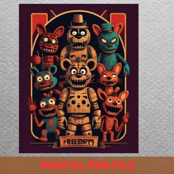 five nights at freddy foxy sprints png, best seller png, golden freddy digital png files