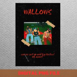 wallows band charity work png, wallows band png, indie aesthetic digital png files