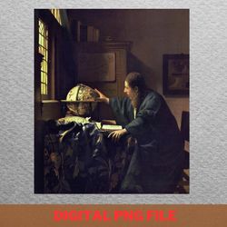 astronomer johannes vermeer cute gift png, golden earring png, heavy metal digital png files