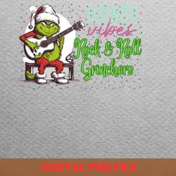 rock n roll grinch - grinches christmas sour holiday png, grinches christmas png, xmas digital png files