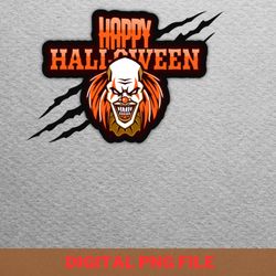 happy clown day png, happy clown png, spooky season digital png files